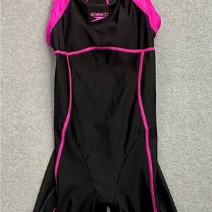 Speedo Women’s Racing Kneeskin Swimsuit Size 36 Black Pink